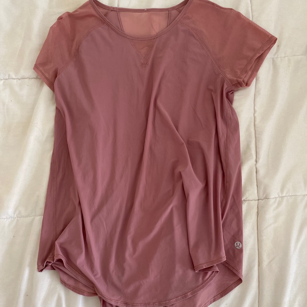 rose colored not fitted Lululemon top!